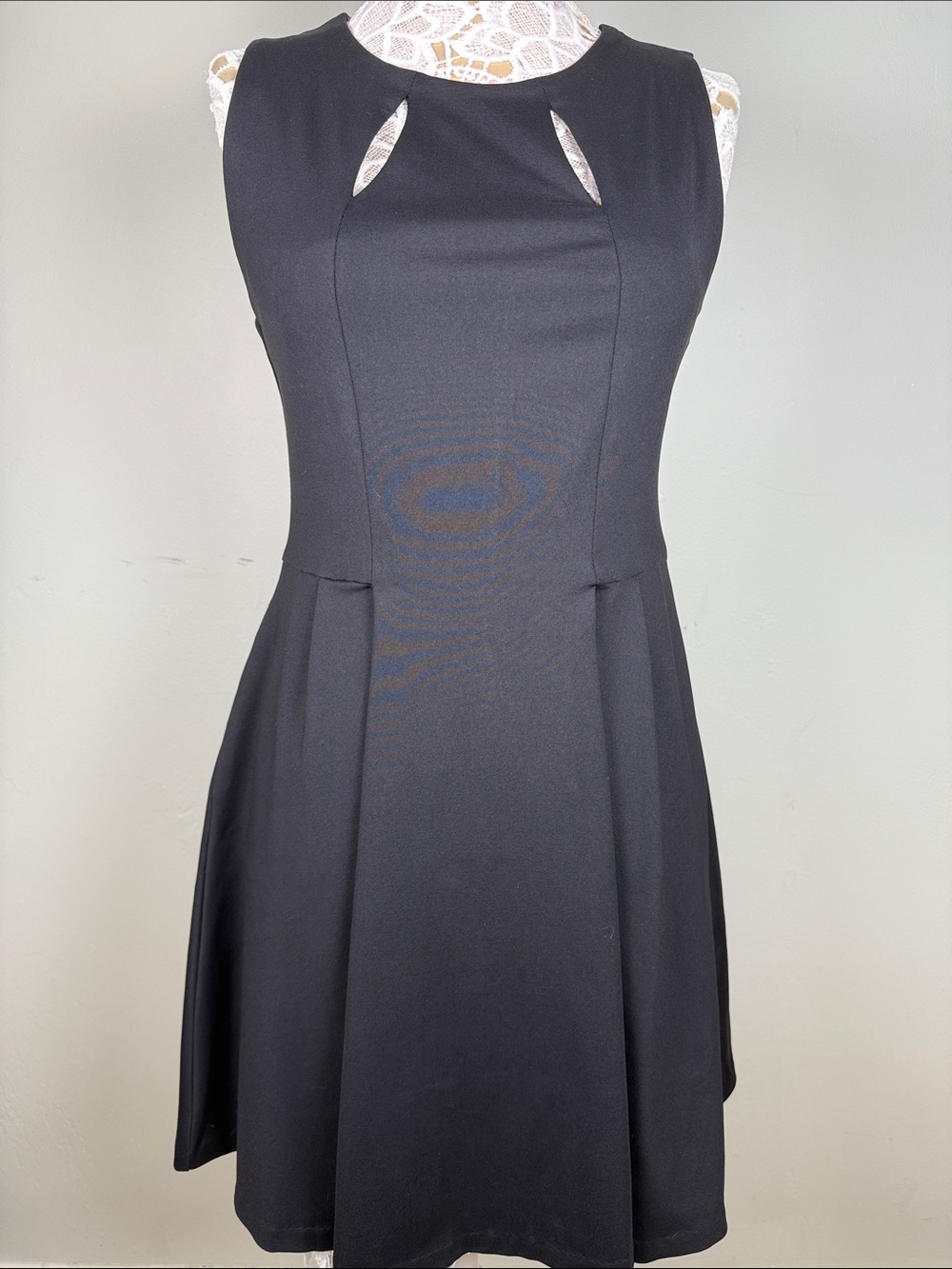 Cynthia Rowley Black Fit & Flare Dress Pink Lining Cutout Medium